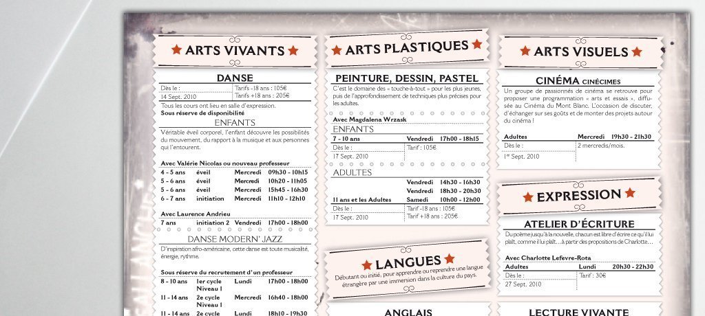 Lionel Perbet - Brochure Saison Culturelle Sallanches